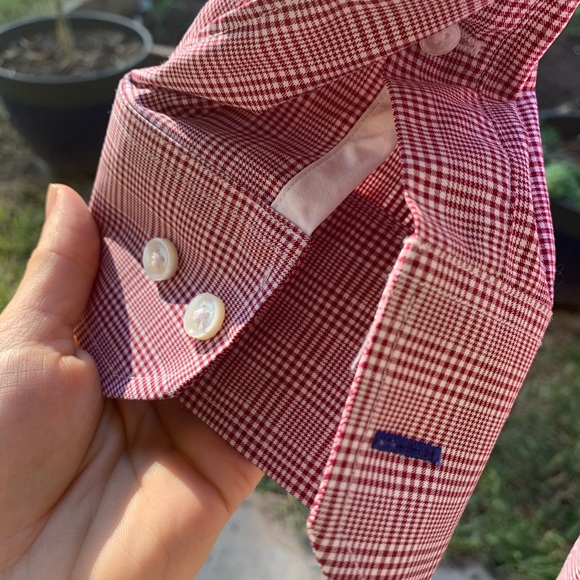 Men’s Red check Bonobos slim fit 15 1/2 /34, 100% Cotton - Picture 4 of 5